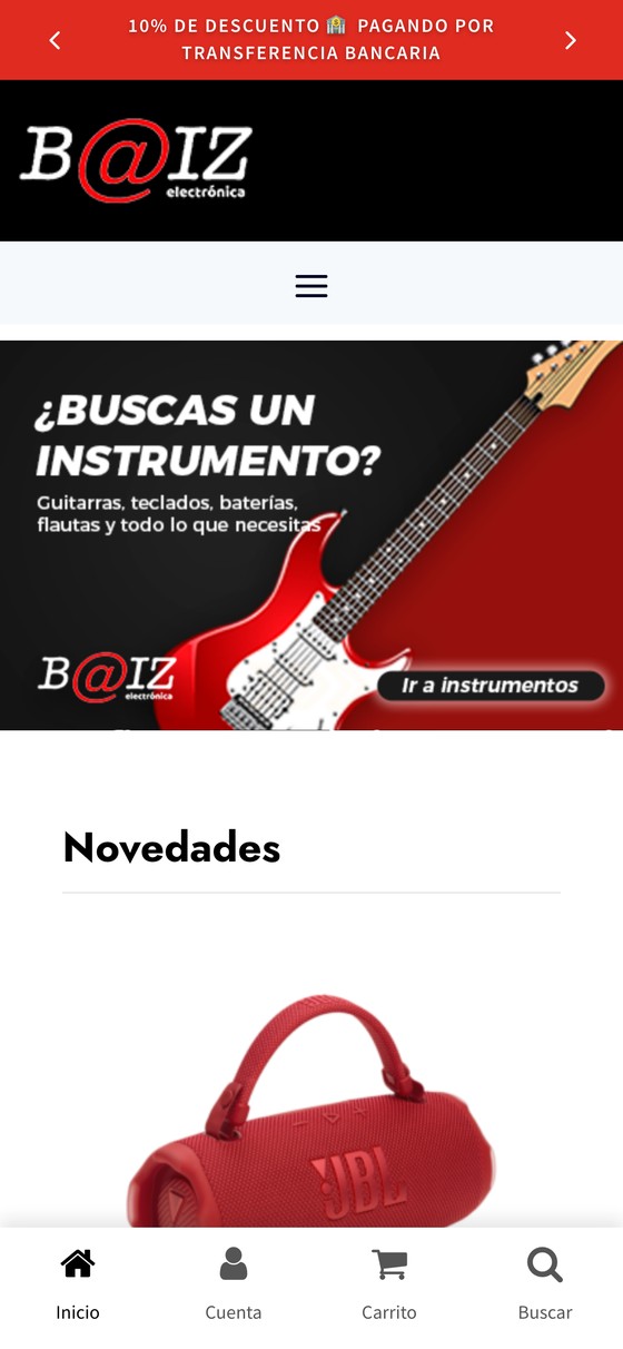Baiz Electrónica versión móvil