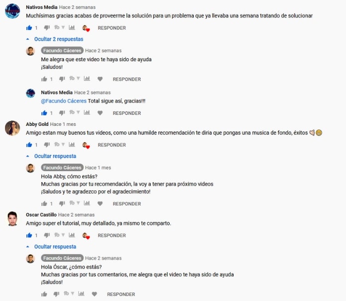 Comentarios del canal de Facundo Caceres Comentarios del canal de Facundo Caceres